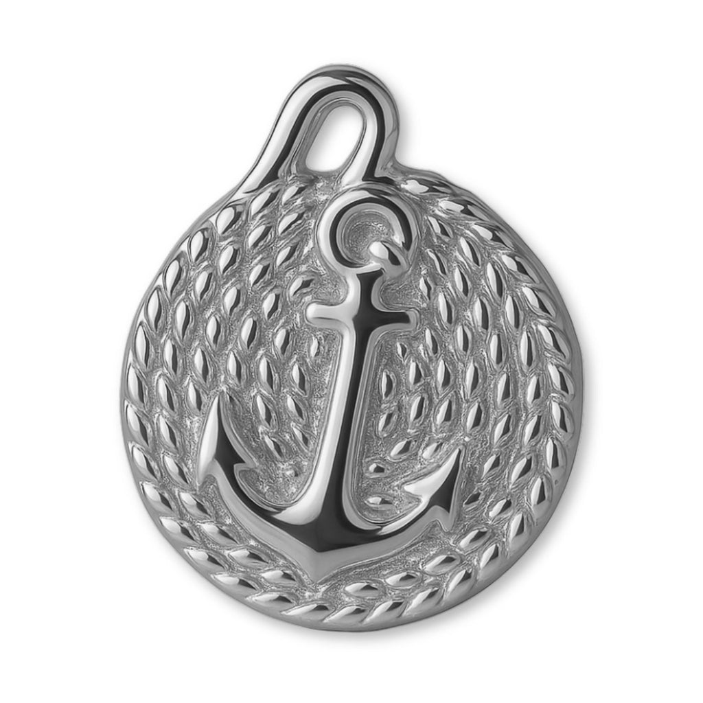 9ct White Gold - Anchor & Rope Charm