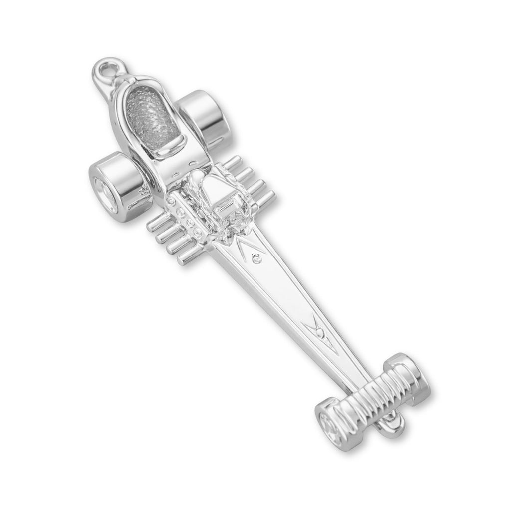 18ct White Gold - Dragster Racer Charm