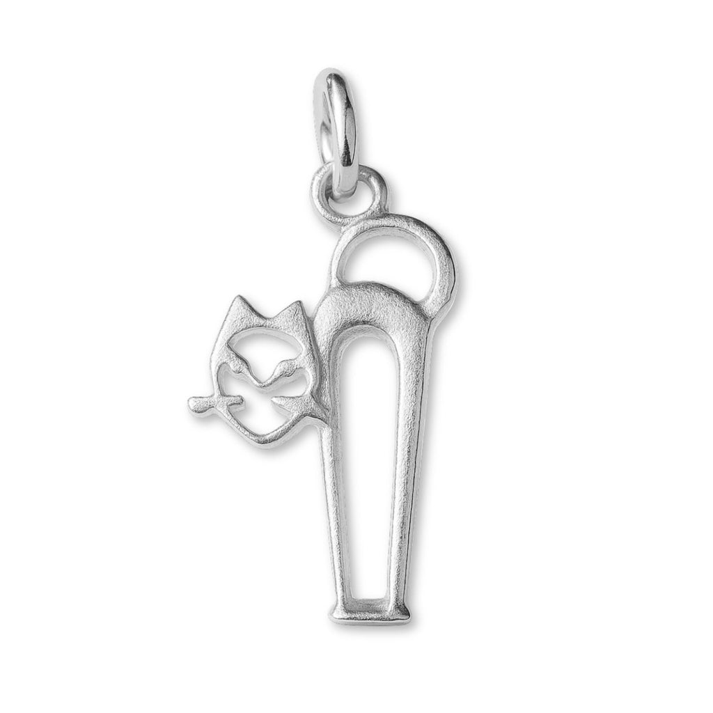 18ct White Gold - Openwork Filigree Cat Charm