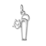 18ct White Gold - Openwork Filigree Cat Charm