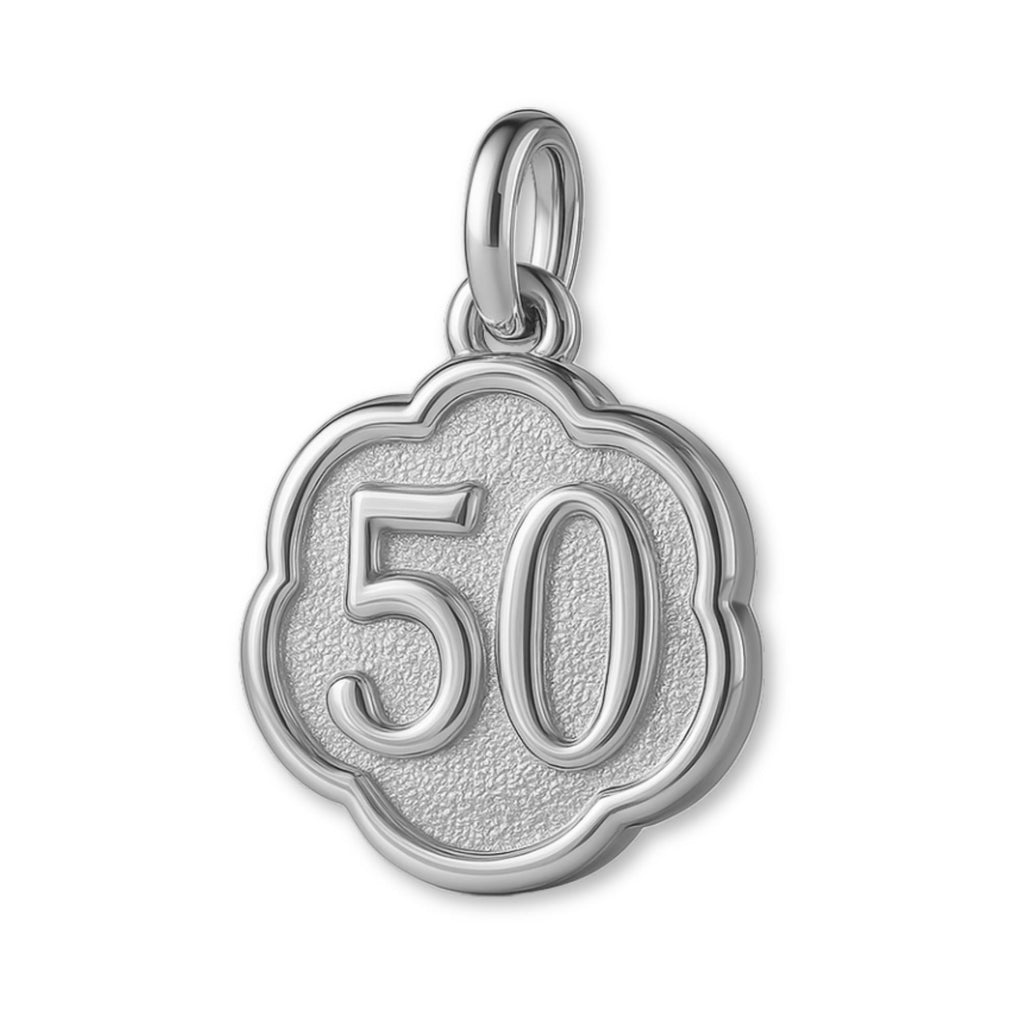 9ct White Gold - 50th Clover Charm