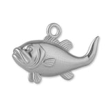 9ct White Gold - Largemouth Bass Fish Charm