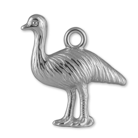 18ct White Gold - Australian Emu Charm