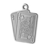 9ct White Gold - Blackjack Playing Cards Charm