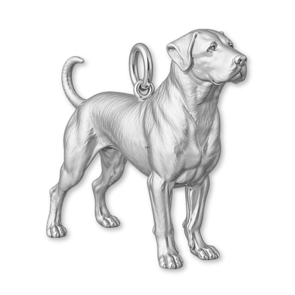 9ct White Gold - Rottweiler Dog Charm