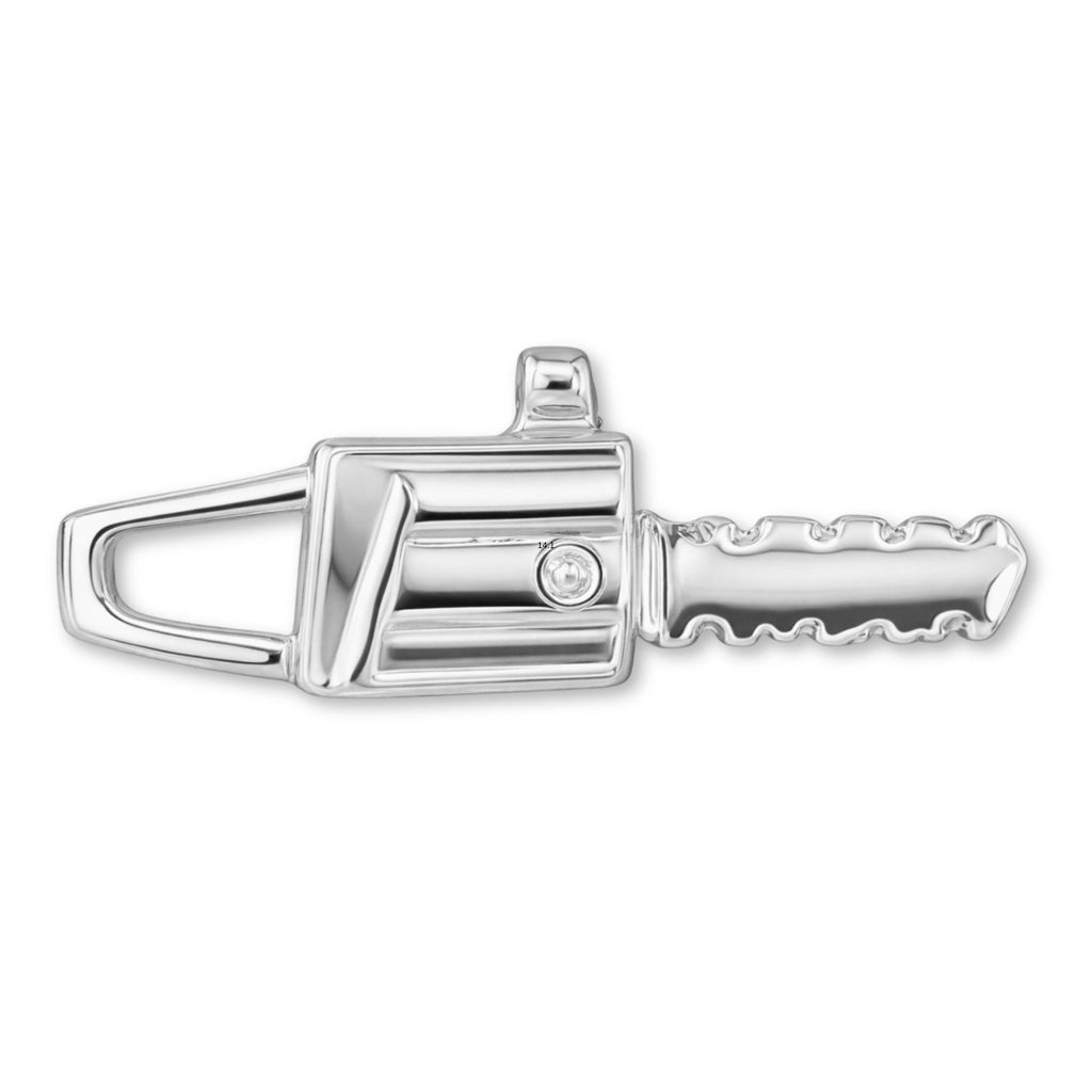 18ct White Gold - Loggers Chainsaw Charm