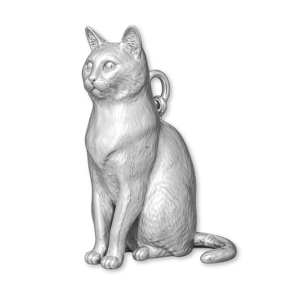 9ct White Gold - Snowshoe Cat Charm