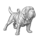 9ct White Gold - Mastiff Dog Charm