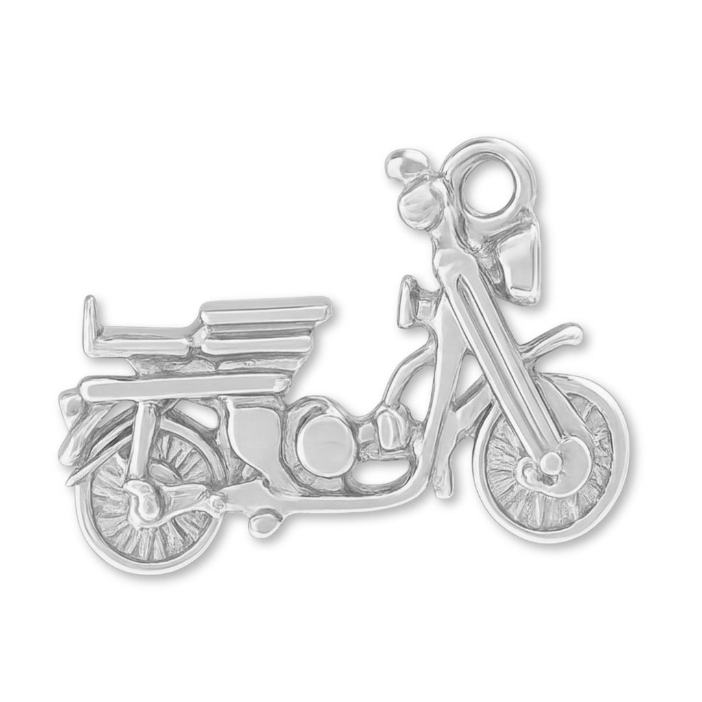 18ct White Gold - Postie Motorbike Charm