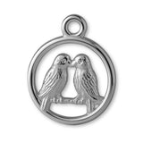 9ct White Gold - Lovebirds Amulet Charm