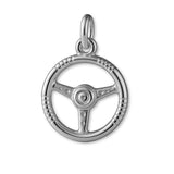 18ct White Gold - Classic Car Steering Wheel Charm