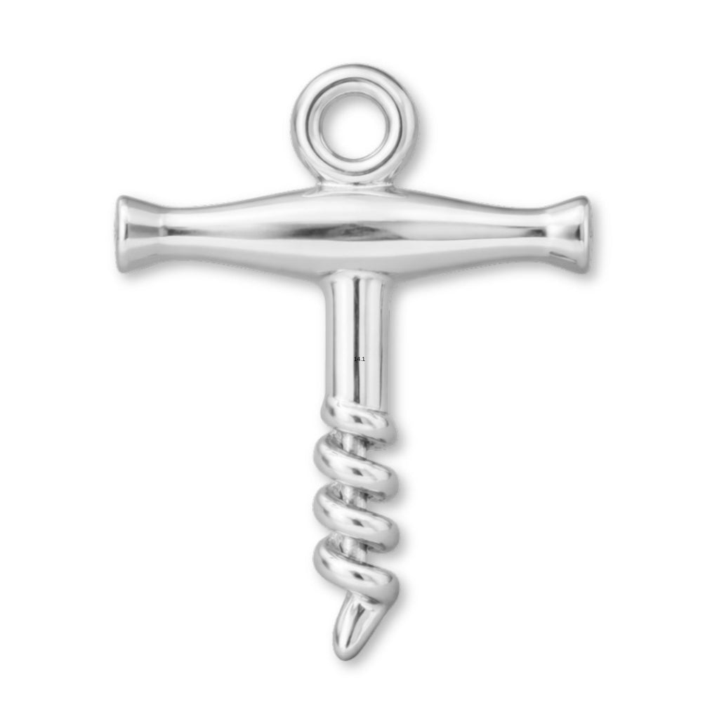 18ct White Gold - Traditional Corkscrew Charm