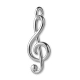 9ct White Gold - Bold Treble Clef Charm