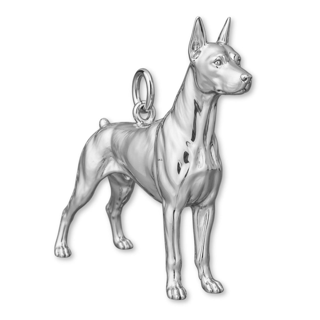 9ct White Gold - Doberman Pinscher Dog Charm