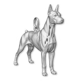 9ct White Gold - Doberman Pinscher Dog Charm