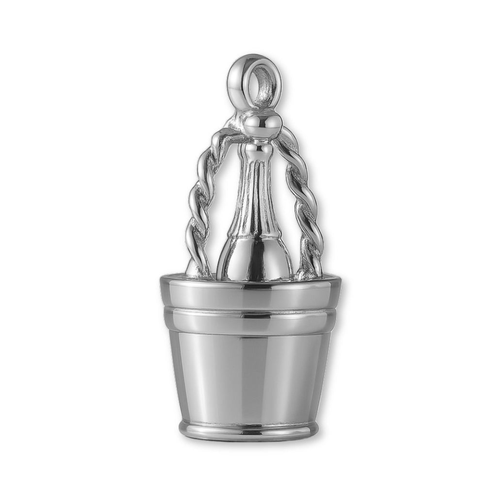 9ct White Gold - Champagne Bucket Charm