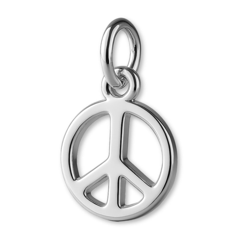 18ct White Gold - Mini Peace Symbol Charm