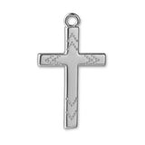 18ct White Gold - Chevron Dot Crucifix Charm