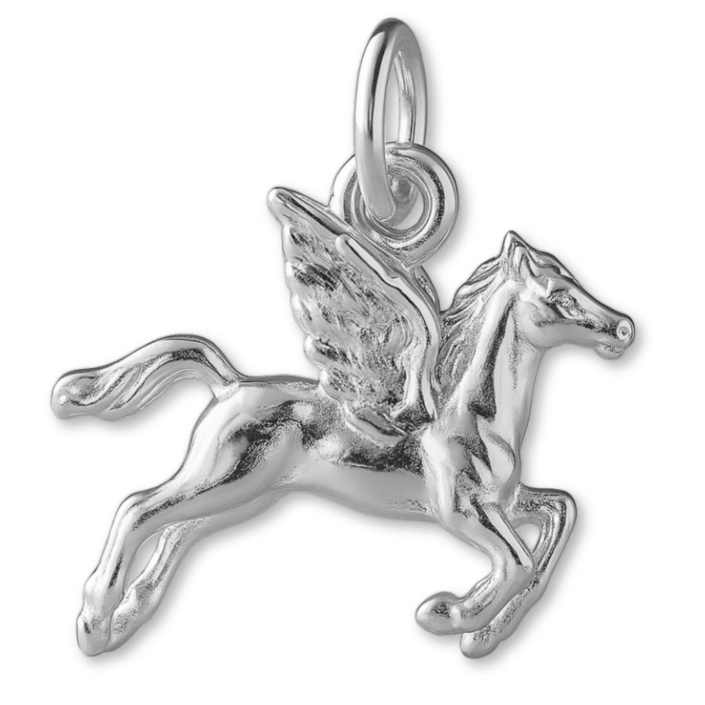 9ct White Gold - Flying Pegasus Charm