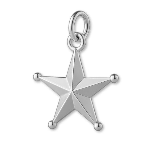 18ct White Gold - Classic Western Star Charm