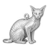 9ct White Gold - Cornish Rex Cat Charm