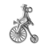 9ct White Gold - Penny Farthing Rider Charm