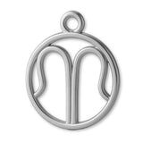 9ct White Gold - Scorpio Zodiac Round Charm