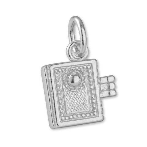 18ct White Gold - Book Worm Charm