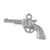 18ct White Gold - Western Revolver Charm