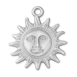 9ct White Gold - Vintage Sun Face Charm
