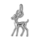 9ct White Gold - Forest Deer Charm