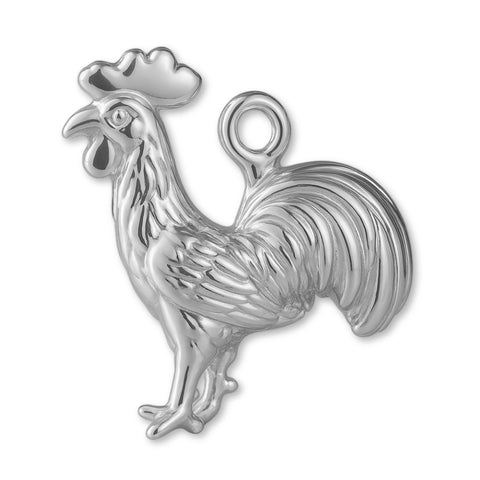 18ct White Gold - Barn Rooster Charm