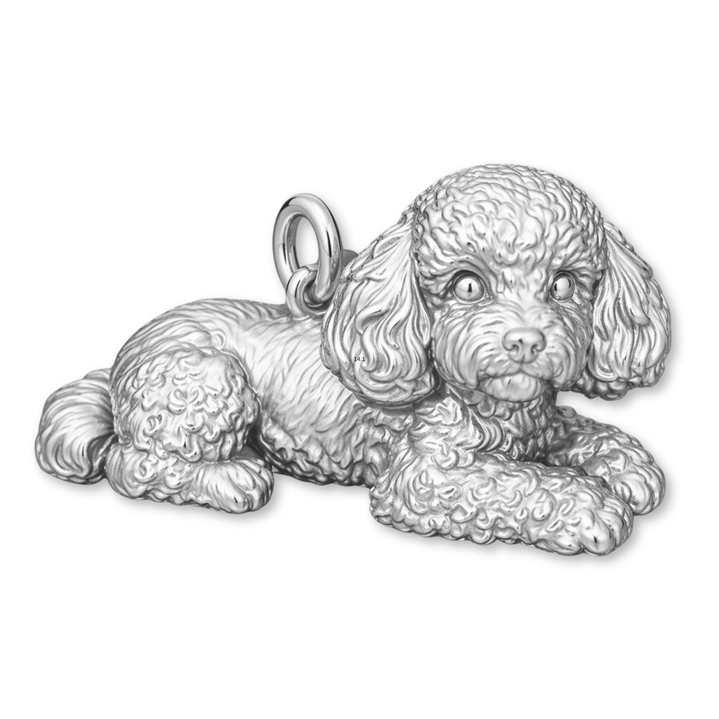 18ct White Gold - Poodle Dog Charm