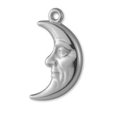 18ct White Gold - Sad Crescent Moon Charm