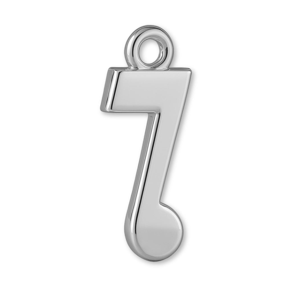 18ct White Gold - Single Quaver Note Charm