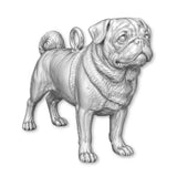 9ct White Gold - Pug Dog Charm