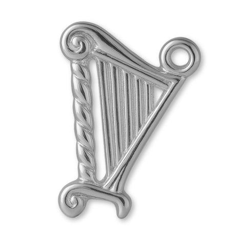 18ct White Gold - Twisted Rope Harp Charm