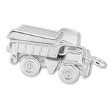 9ct White Gold - Tipper Dump Truck Charm