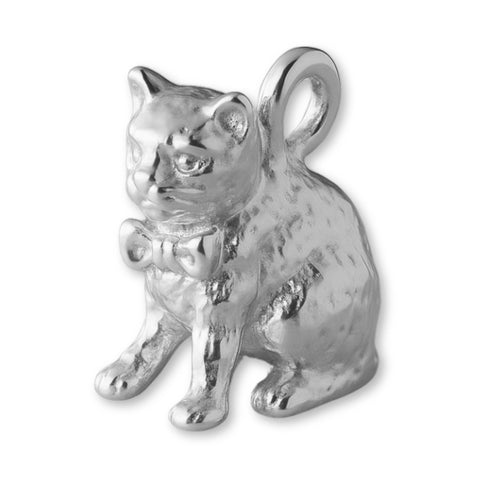 18ct White Gold - House Cat Charm