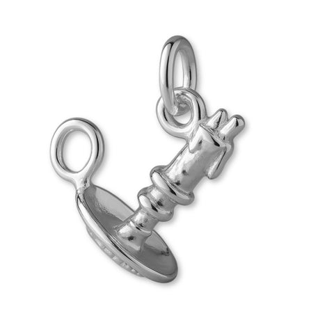9ct White Gold - Candlestick Holder Charm