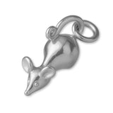 9ct White Gold - House Mice Charm