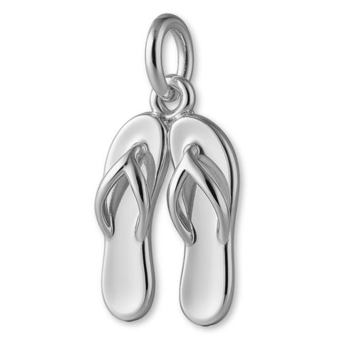 9ct White Gold - Flip Flop Thong Pair Charm