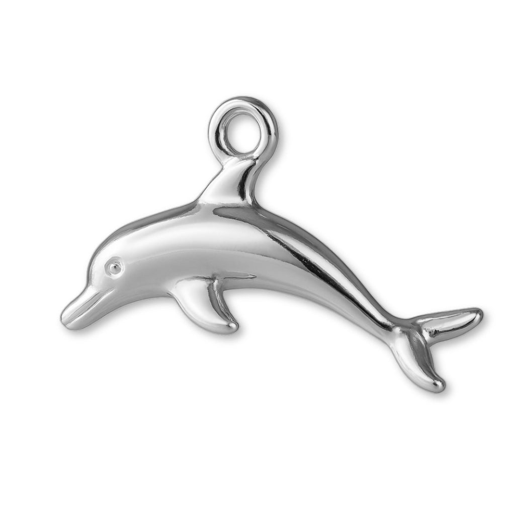 18ct White Gold - Gliding Dolphin Charm