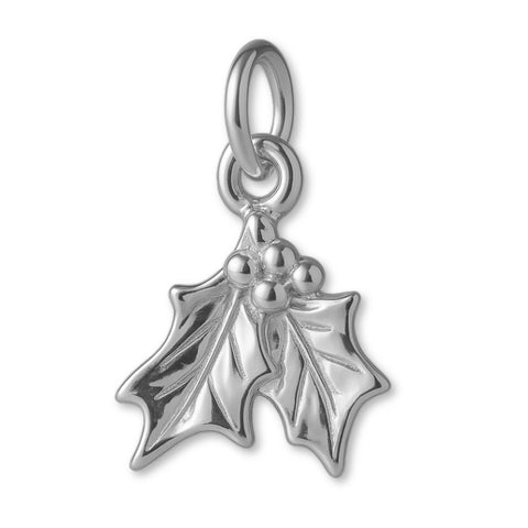 18ct White Gold - Christmas Mistletoe Charm