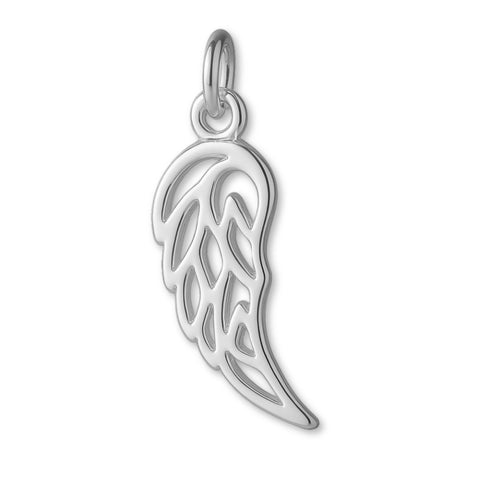 9ct White Gold - Filigree Wing Charm
