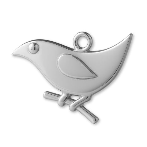 18ct White Gold - 2D Bird Charm