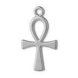 9ct White Gold - Slim Egyptian Ankh Charm