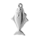 18ct White Gold - Flounder Fish Charm
