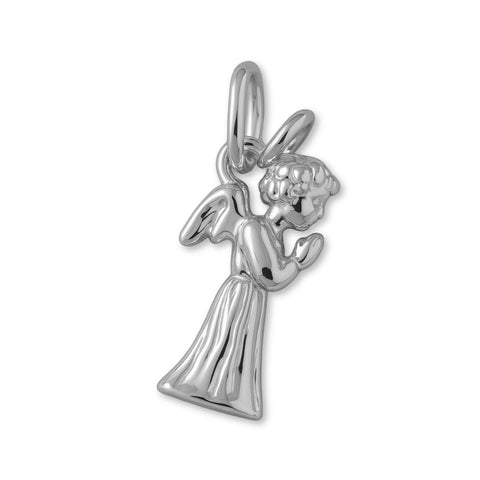 18ct White Gold - Praying Christmas Angel Charm