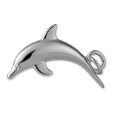 9ct White Gold - Diving Dolphin Charm